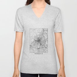 Nashville White Map V Neck T Shirt