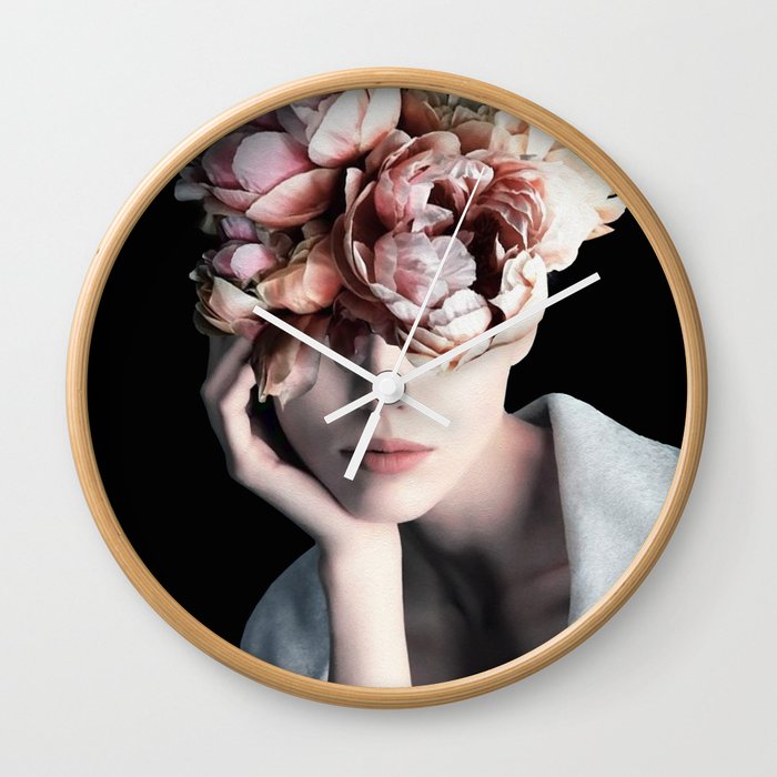 Wearing flowers Wall Clock