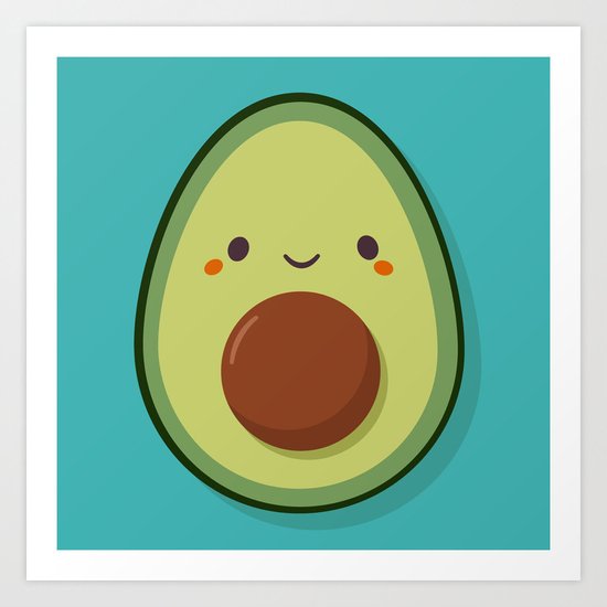 Cute Kawaii Avocado Art Print By Wordsberry Society6