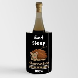 Eat Sleep Hibernation 100 Hedgehogs Wine Chiller