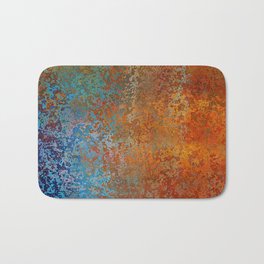 Vintage Rust, Copper and Blue Bath Mat