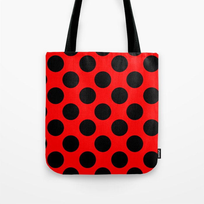 Purely Red - polka 3 Tote Bag
