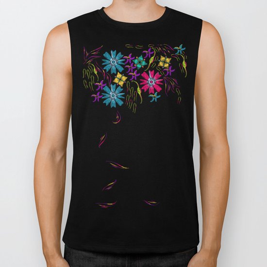 Vibrant Hanging Floral Biker Tank
