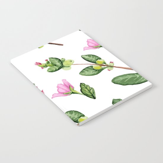 Floral pattern. Watercolor. Notebook