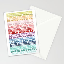 Do It Anyway Poem | Mother Teresa Stationery Card