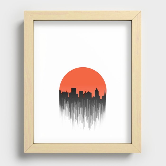 sunset city Recessed Framed Print