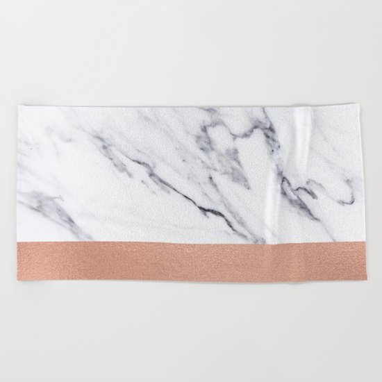 Marble Rose Gold Luxury iPhone Case and Throw Pillow Design Beach Towel