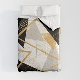 Black and Gold Geometric Comforter