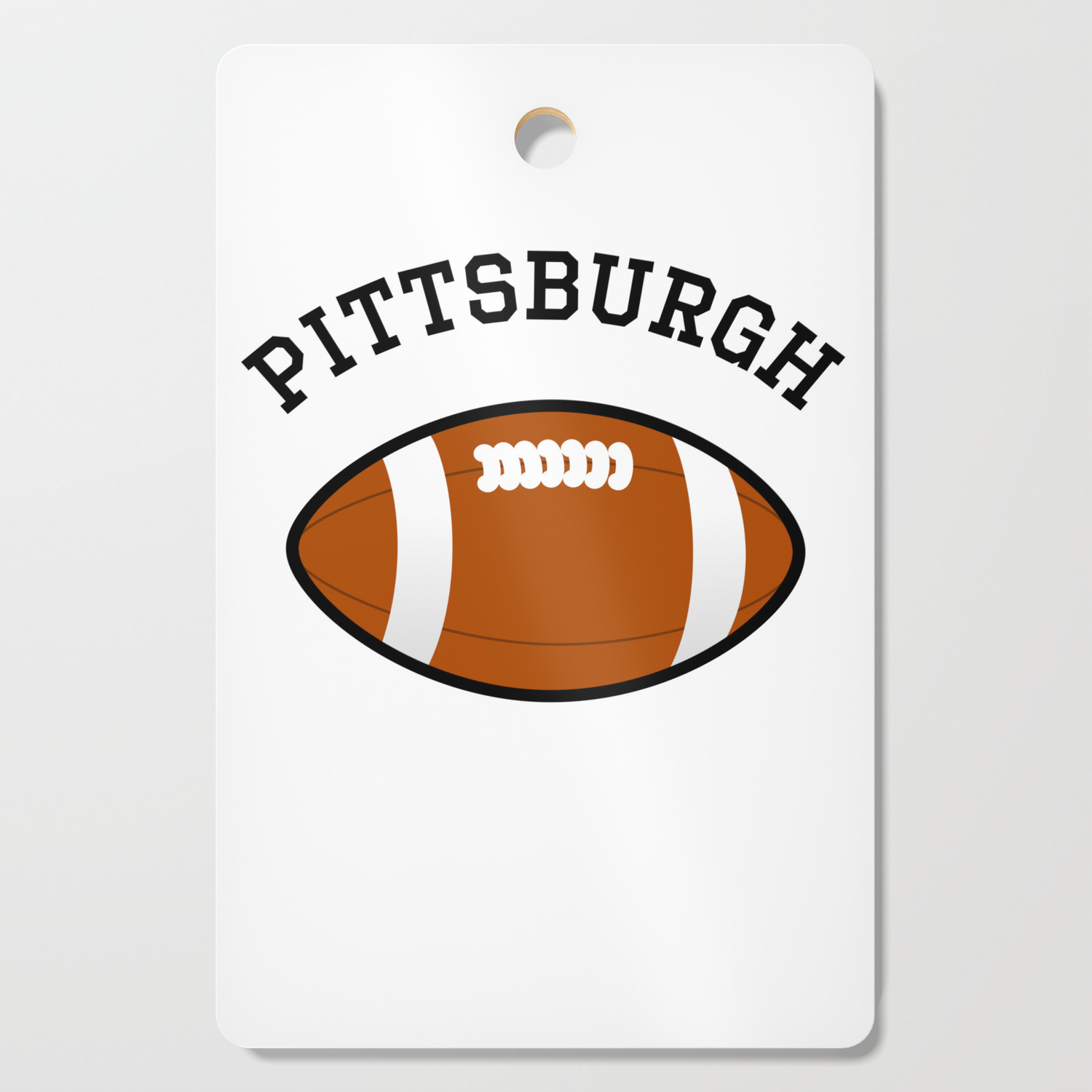 Pittsburgh American Football Design Black Lettering Cutting Board