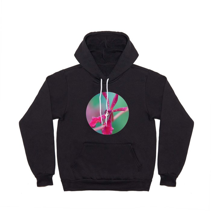 Exotic Pink Orchid In Green Hoody
