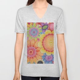 Crayon Garden V Neck T Shirt