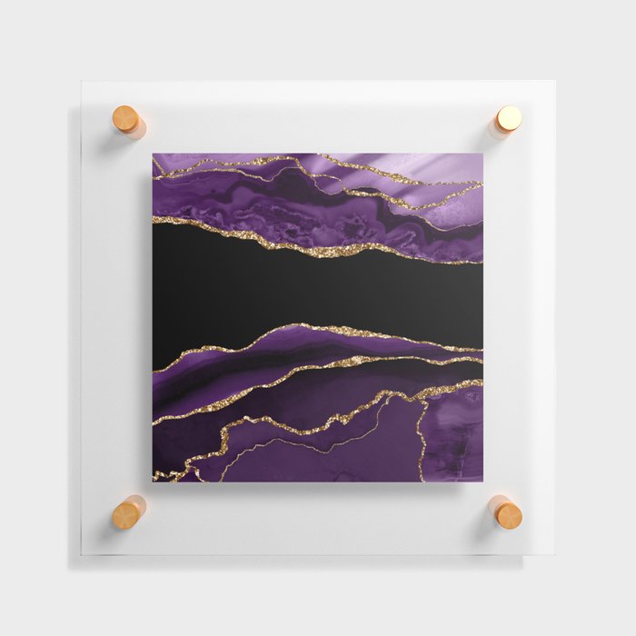 Purple & Gold Agate Texture 11 Floating Acrylic Print