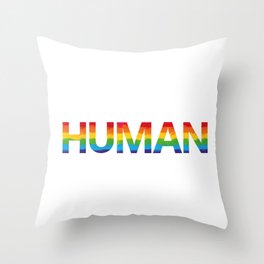 HUMAN LGBTQI+ Pride Throw Pillow