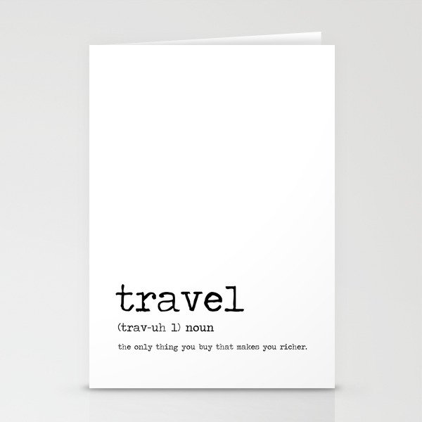 Travel by definition Stationery Cards
