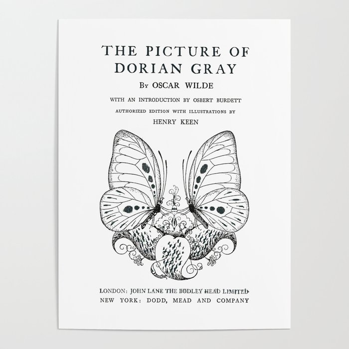The Picture of Dorian Gray Oscar Wilde Title Page Poster