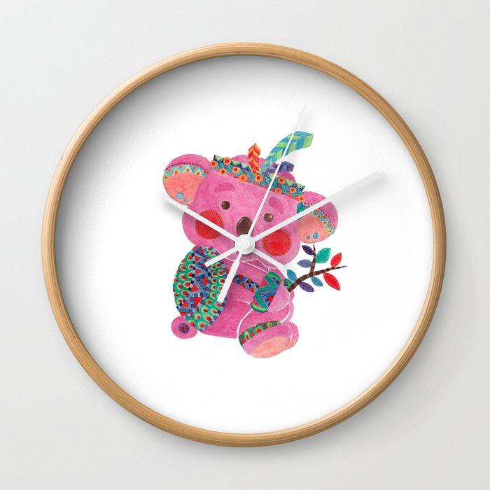 The Pink Koala Wall Clock