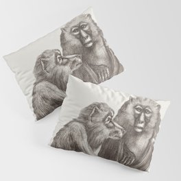 Monkey couple illustration Pillow Sham