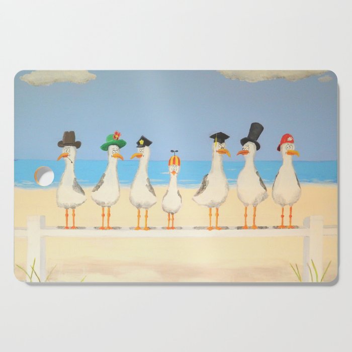 Seagulls with Hats Cutting Board
