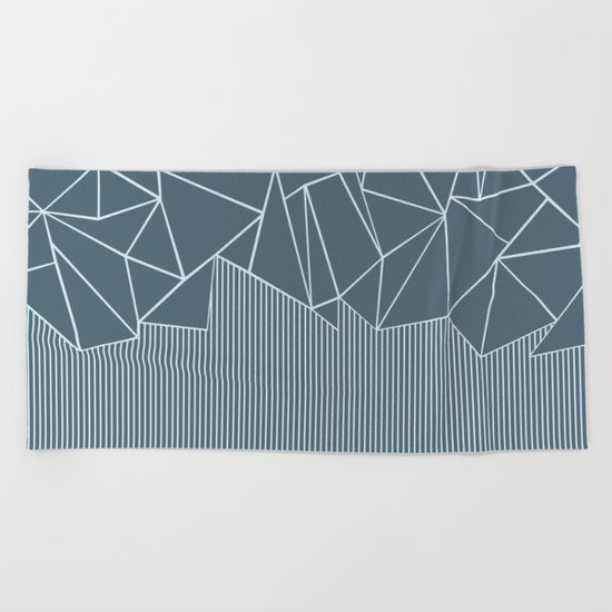 Ab Lines Blues Beach Towel