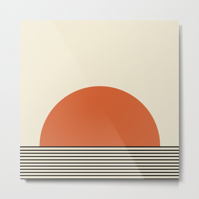 Sunrise / Sunset I - Orange & Black Metal Print