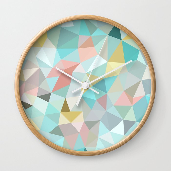 Pastel Tris Wall Clock