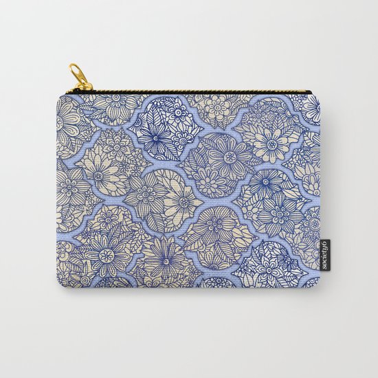 Moroccan Floral Lattice Arrangement - Purple Carry-All Pouch