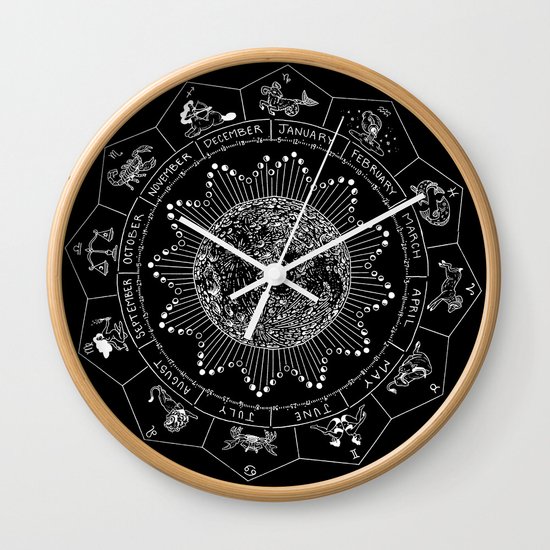 Lunar Calendar 2017 Wall Clock by thismighthurt Society6