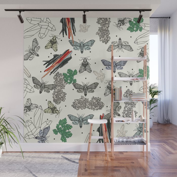 Moths and rocks. Wall Mural