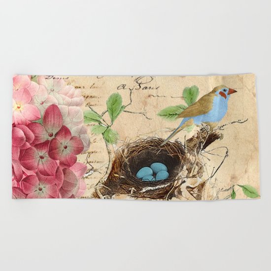 Vintage flower #15 Beach Towel