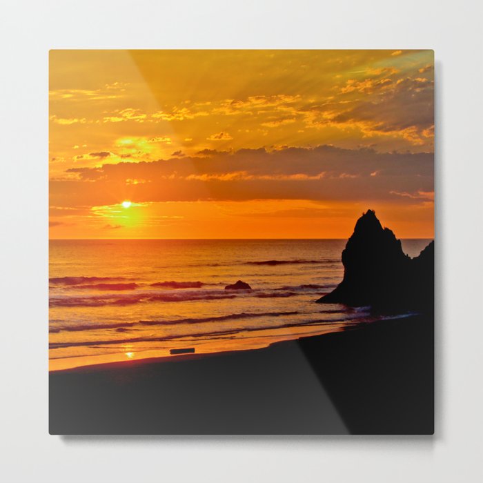 Arcadia Beach Sunset, Oregon   Metal Print