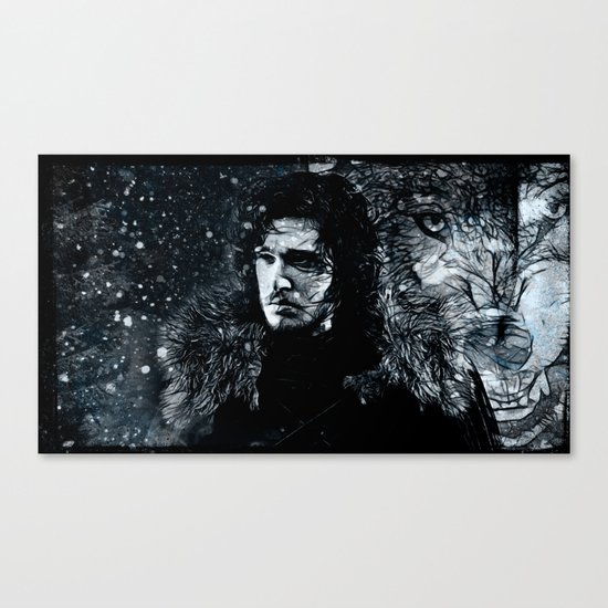 Winter's Coming Black Border Canvas Print