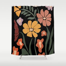 TROPICAL floral night Shower Curtain