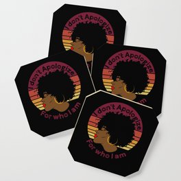 June 19th Juneteenth Beautiful Black Afro Woman Coaster