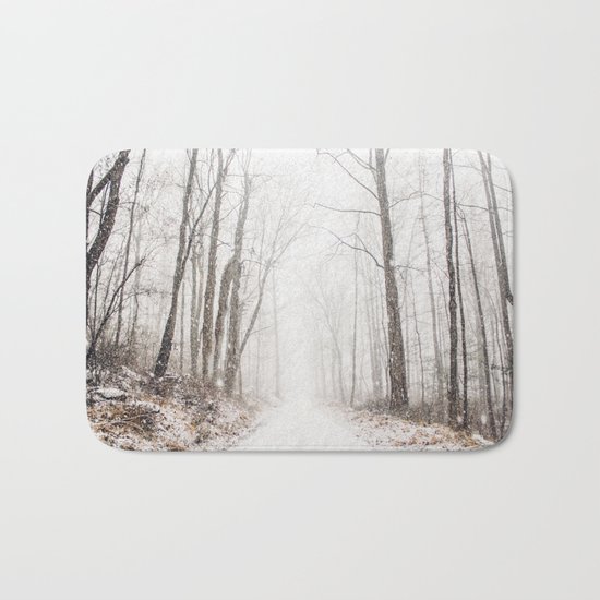 Winter path #photography #society6 Bath Mat