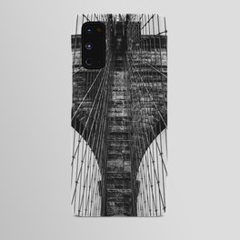 New York City black and white Brooklyn Bridge Android Case
