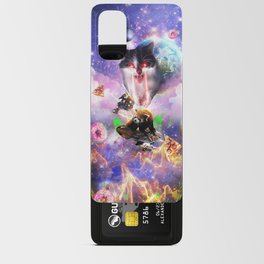 Giant Space Cat Firing Laser Eye At Panda Red Android Card Case