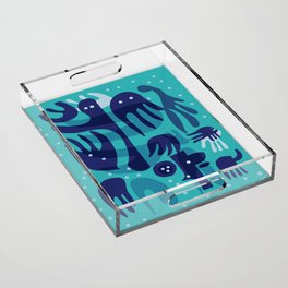Underwater Joyful Creatures illustration  Acrylic Tray