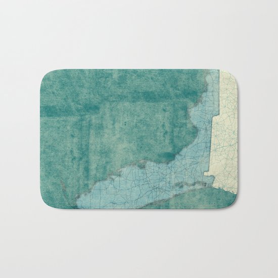 Florida State Map Blue Vintage Bath Mat