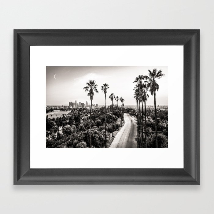 Los Angeles Black and White Framed Art Print