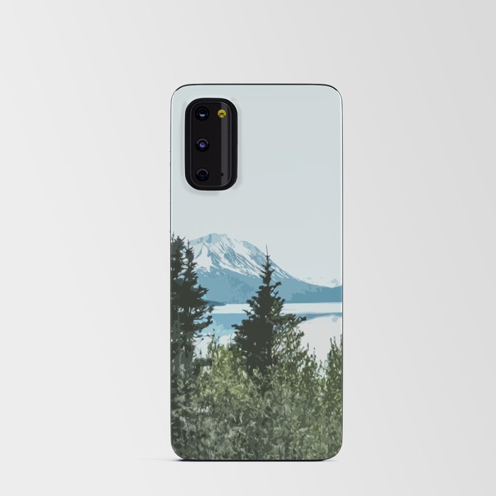 Snow Mountains Lake Trees Art Android Card Case