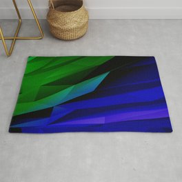 Geo Green and Blue Area & Throw Rug