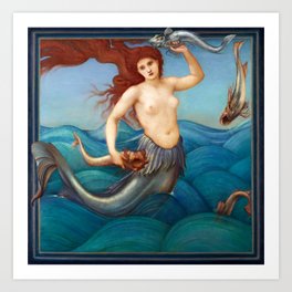 A Sea Nymph by Sir Edward Burnes Jones Art Print