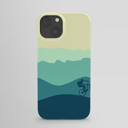 Mountain Biker cycling in the mountains  iPhone Case