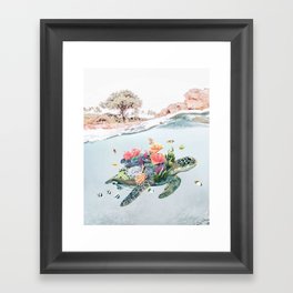 Coral Turtle • Save the Planet Framed Art Print