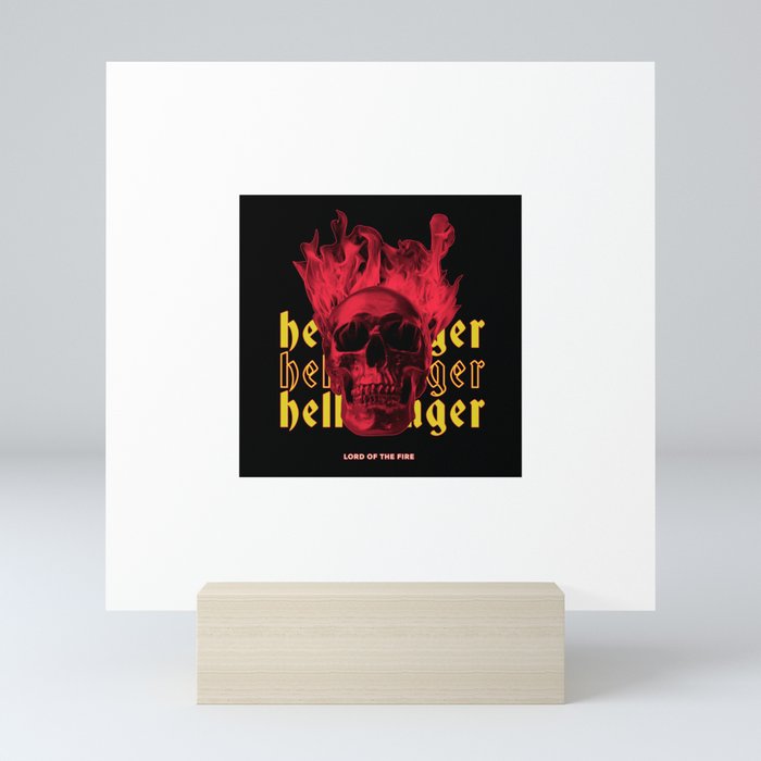Hellinger Lord Of Fire Creepy Skull Hell Fire Halloween For Men Women Kids Gift Idea Mini Art Print