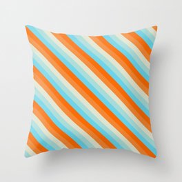 Goldfish Diagonal Striped Pattern Throw Pillow