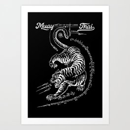Tiger Muay Thai Kick Boxing Art Print