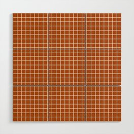 Rust Orange Check Wood Wall Art