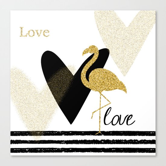 Love Flamingo Canvas Print