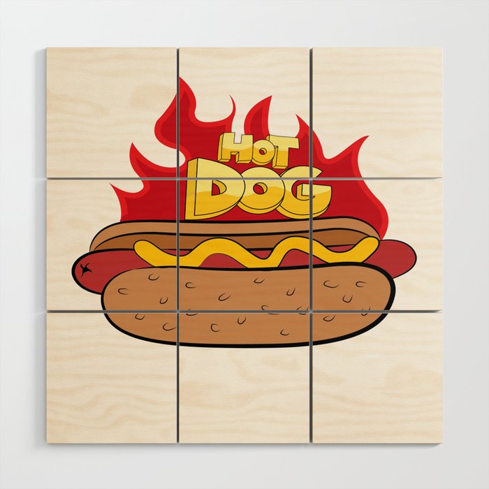 Hot Dog Wood Wall Art